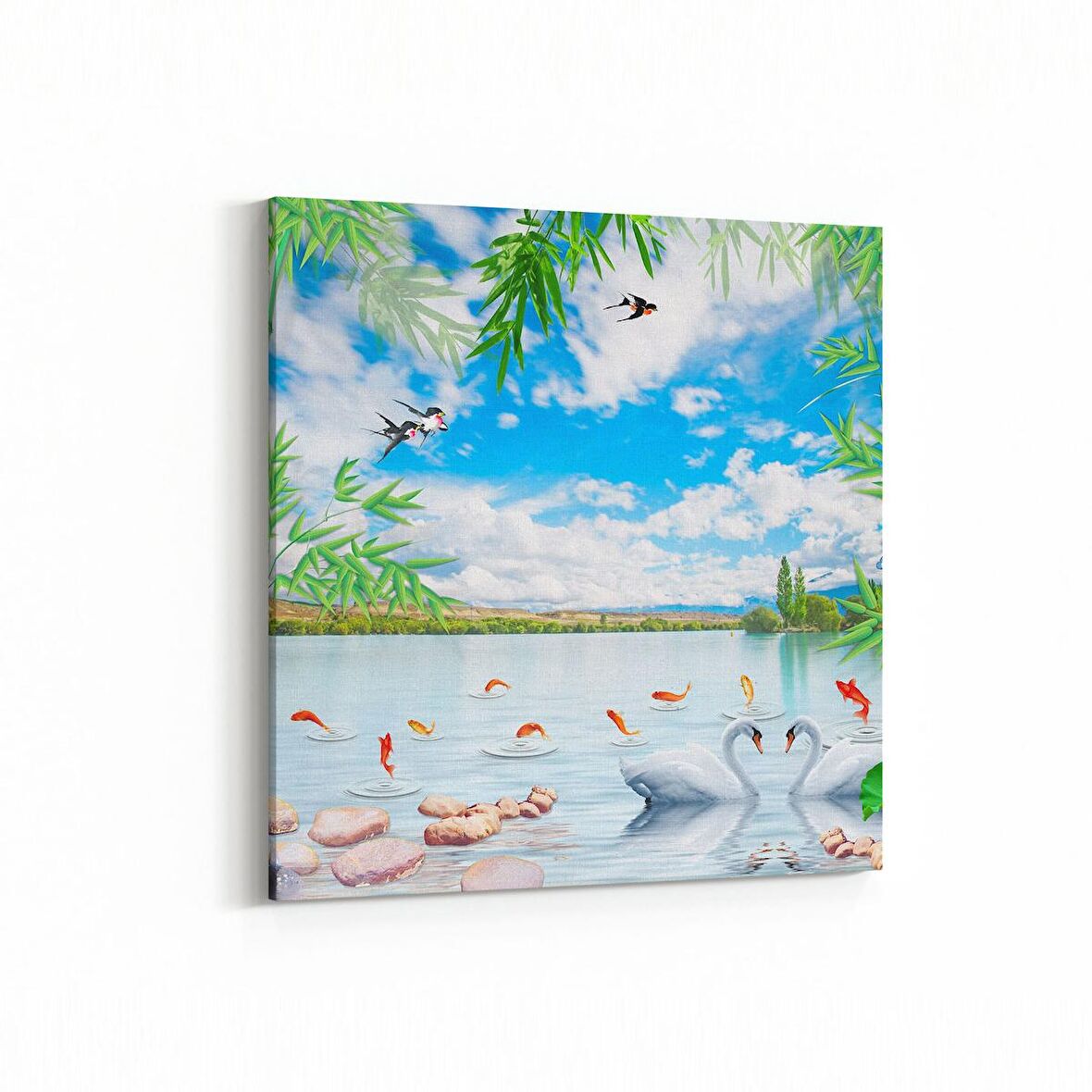 Olla 13526K Doğa / Manzara Görseli Kare Kanvas Tablo (Ölçü: 100X100)