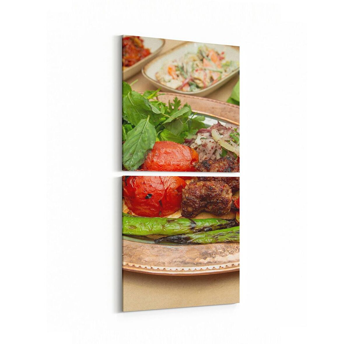 Olla 15090K2D Gıda Görseli 2'li Dikey Kanvas Tablo (Ölçü: 30X65)