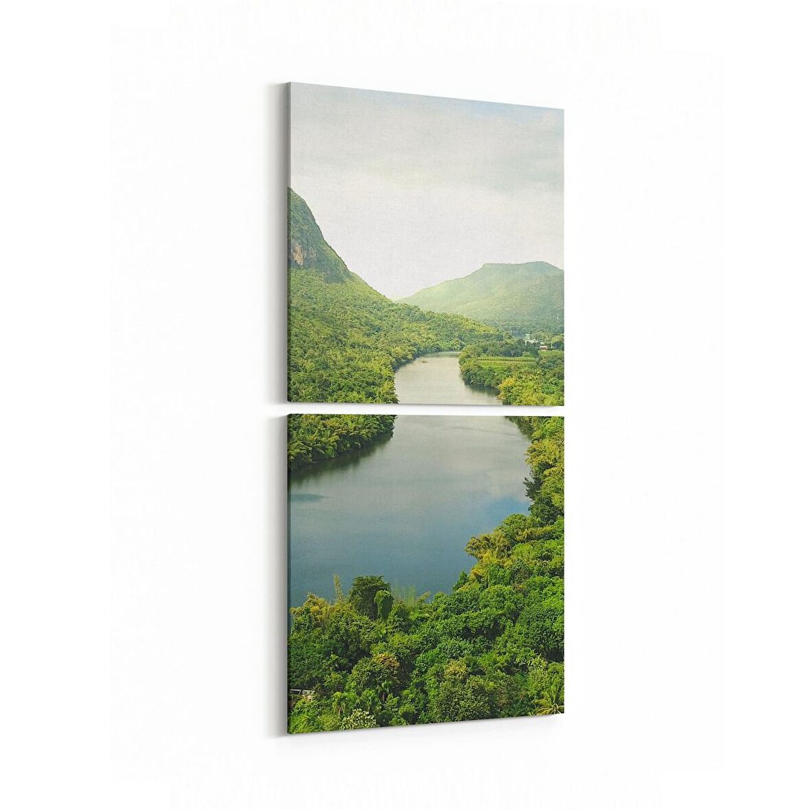 Olla 13158K2D Doğa / Manzara Görseli Kare 2'li Dikey Kanvas Tablo (Ölçü: 30X65)