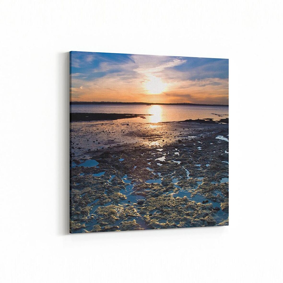 Olla 15975K Günbatımı Görseli Kare Kanvas Tablo (Ölçü: 25X25)