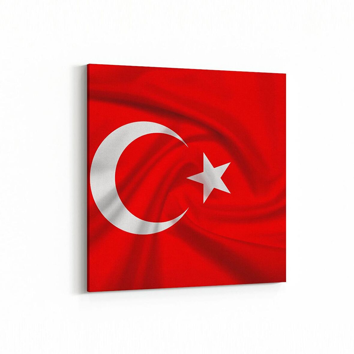 Olla 17574K Türk Bayrağı Görseli Kare Kanvas Tablo (Ölçü: 25X25)