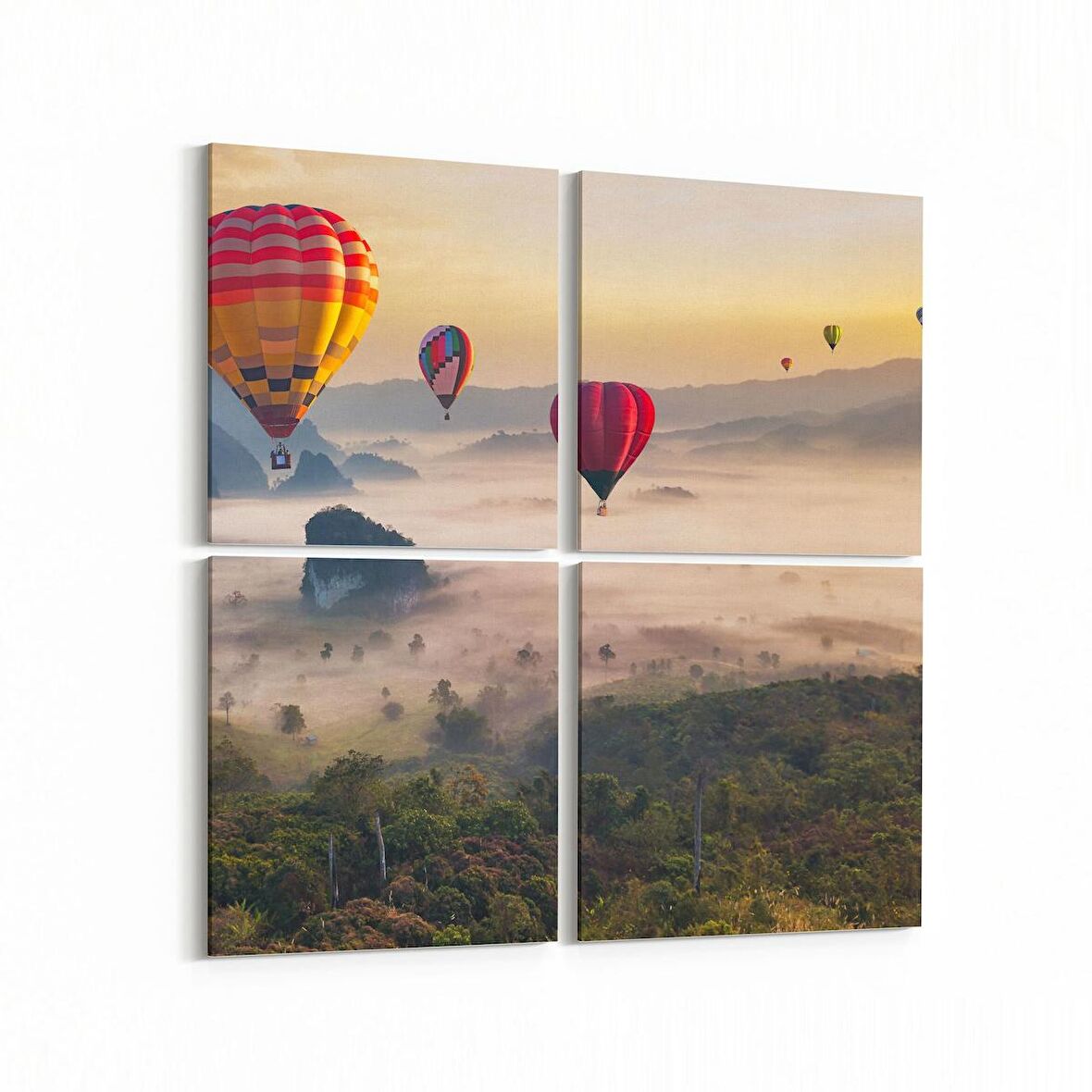 Olla 13180K4 Doğa / Manzara Görseli Kare 4'lü Kanvas Tablo (Ölçü: 125X125)