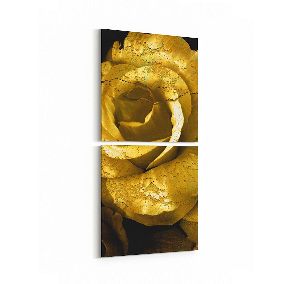 Olla 11593K2D Çiçek Görseli Kare 2'li Dikey Kanvas Tablo (Ölçü: 30X65)