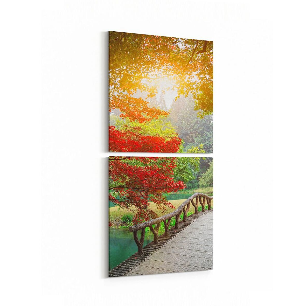 Olla 13921K2D Doğa / Manzara Görseli Kare 2'li Dikey Kanvas Tablo (Ölçü: 30X65)