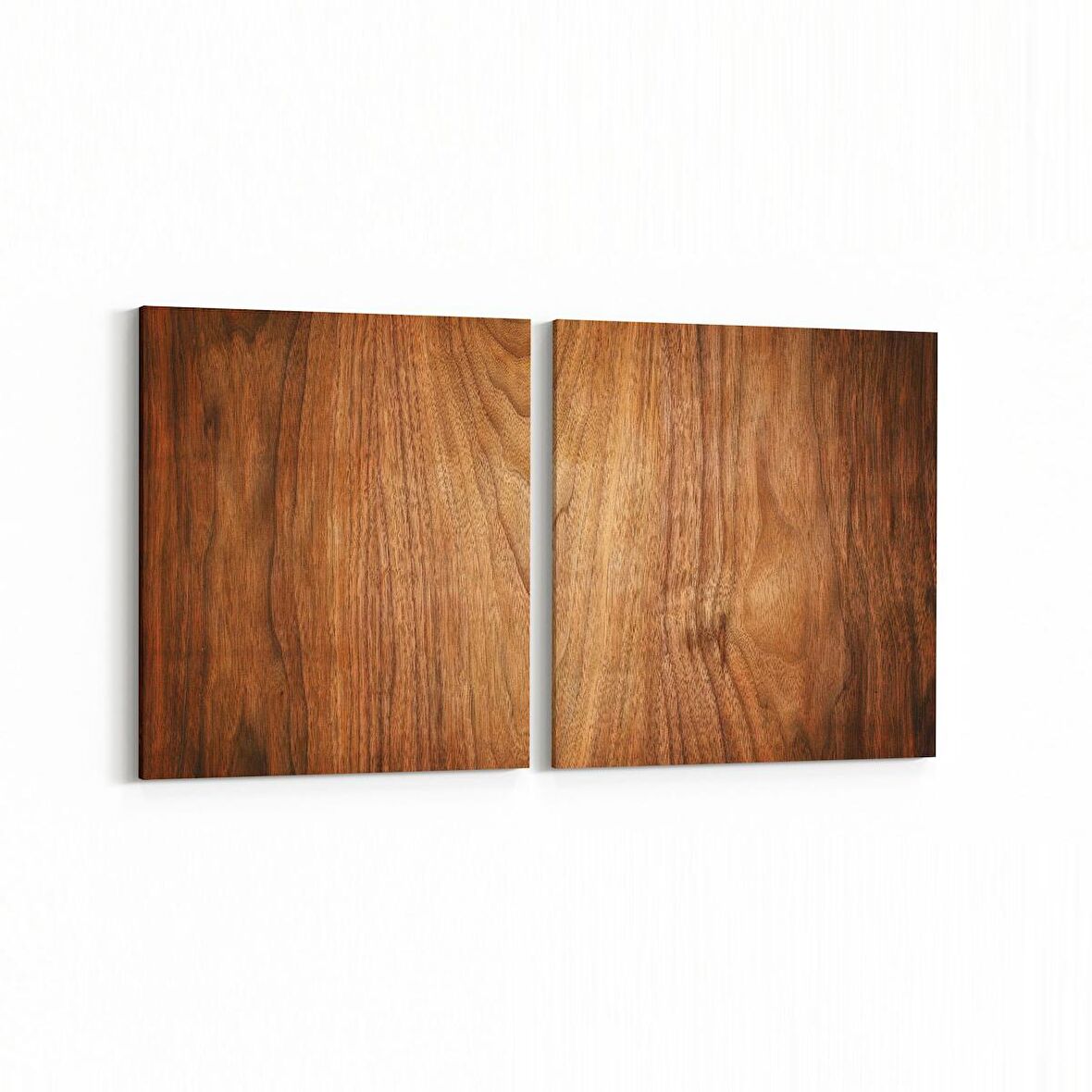 Olla 12034K2Y Ahşap Desen Görseli Kare 2'li Yatay Kanvas Tablo (Ölçü: 145X70)