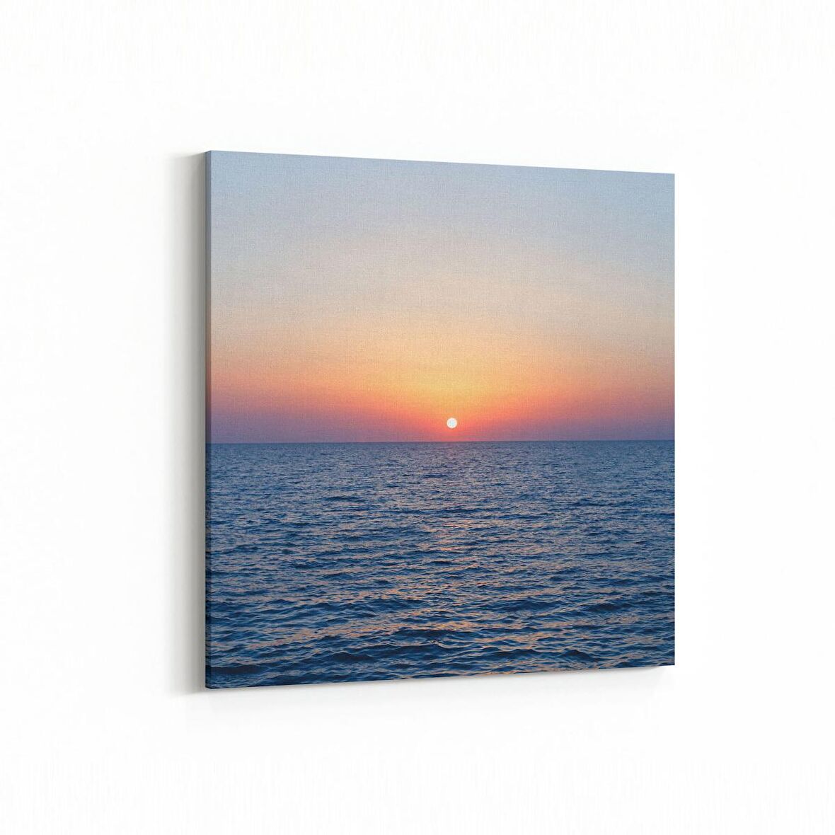 Olla 16096K Günbatımı Görseli Kare Kanvas Tablo (Ölçü: 25X25)