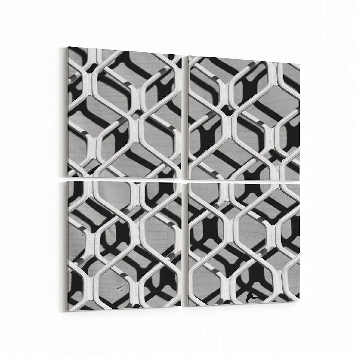 Olla 10038K4 Abstract 3 Boyut Görsel Kare 4'lü Kanvas Tablo (Ölçü: 105X105)