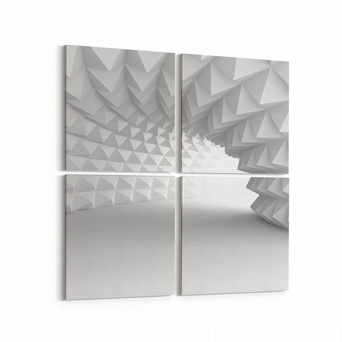 Olla 10439K4 Abstract Tünel Görsel Kare 4'lü Kanvas Tablo (Ölçü: 65X65)