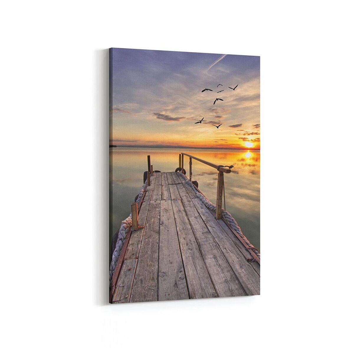 Olla 16107D Günbatımı Görseli Dikey Kanvas Tablo (Ölçü: 80X120)