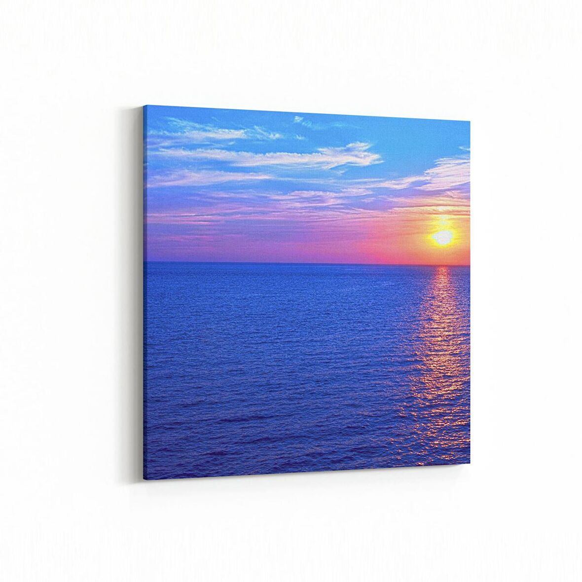 Olla 16026K Günbatımı Görseli Kare Kanvas Tablo (Ölçü: 30X30)