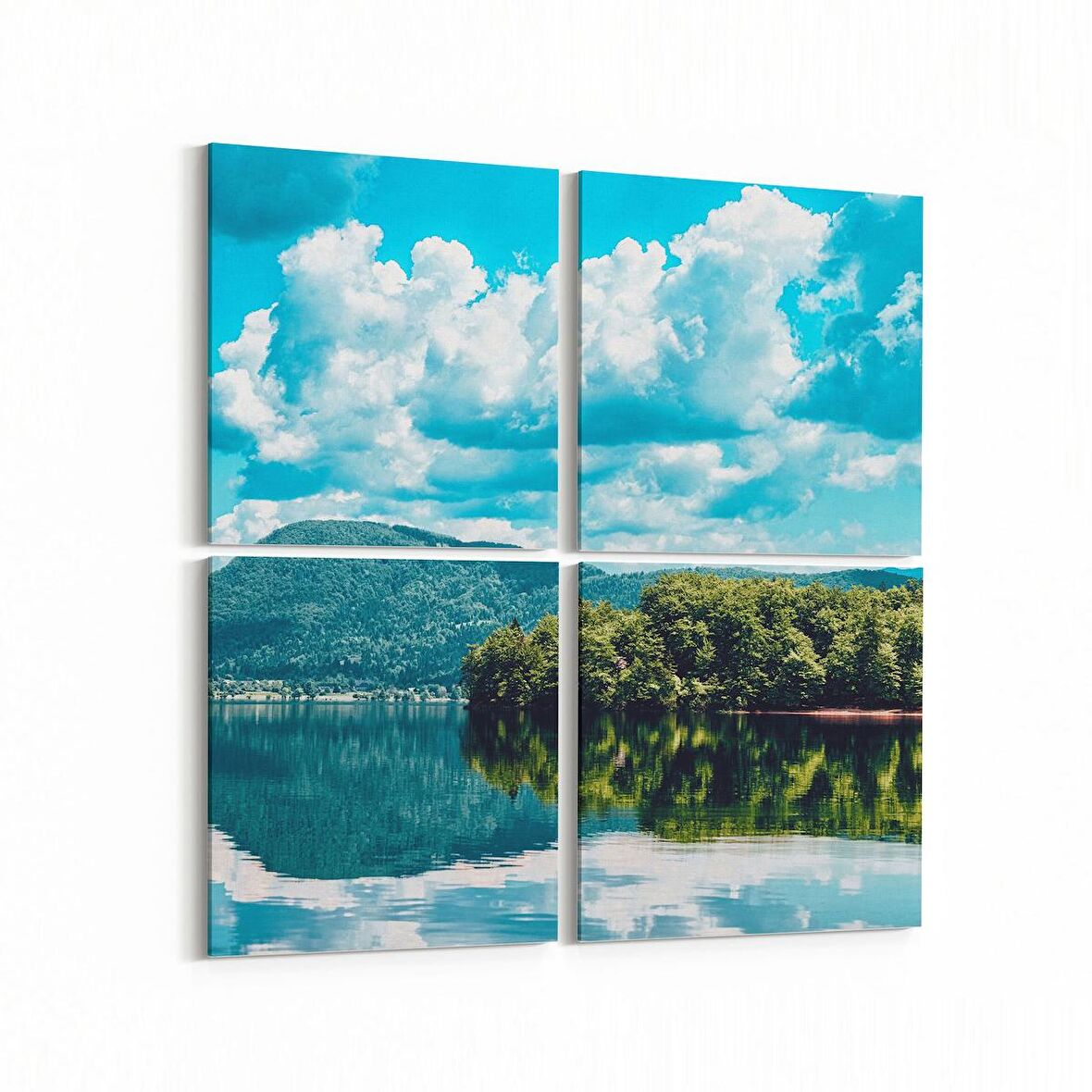 Olla 13556K4 Doğa / Manzara Görseli Kare 4'lü Kanvas Tablo (Ölçü: 65X65)