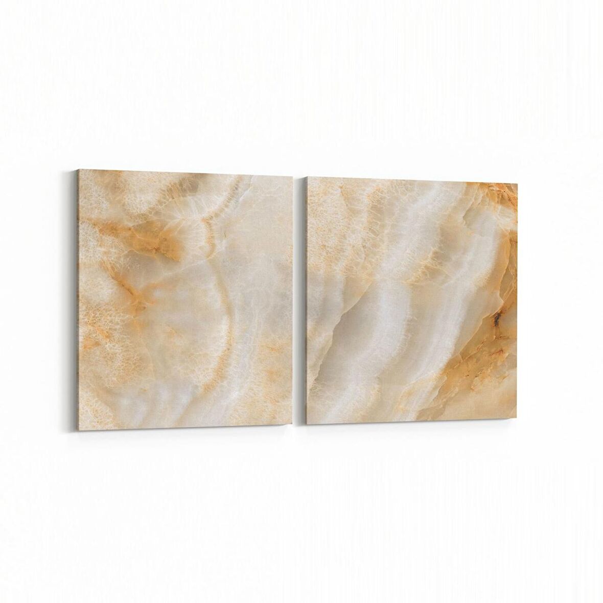 Olla 16690K2Y Mermer Desen Görsel Kare 2'li Yatay Kanvas Tablo (Ölçü: 145X70)