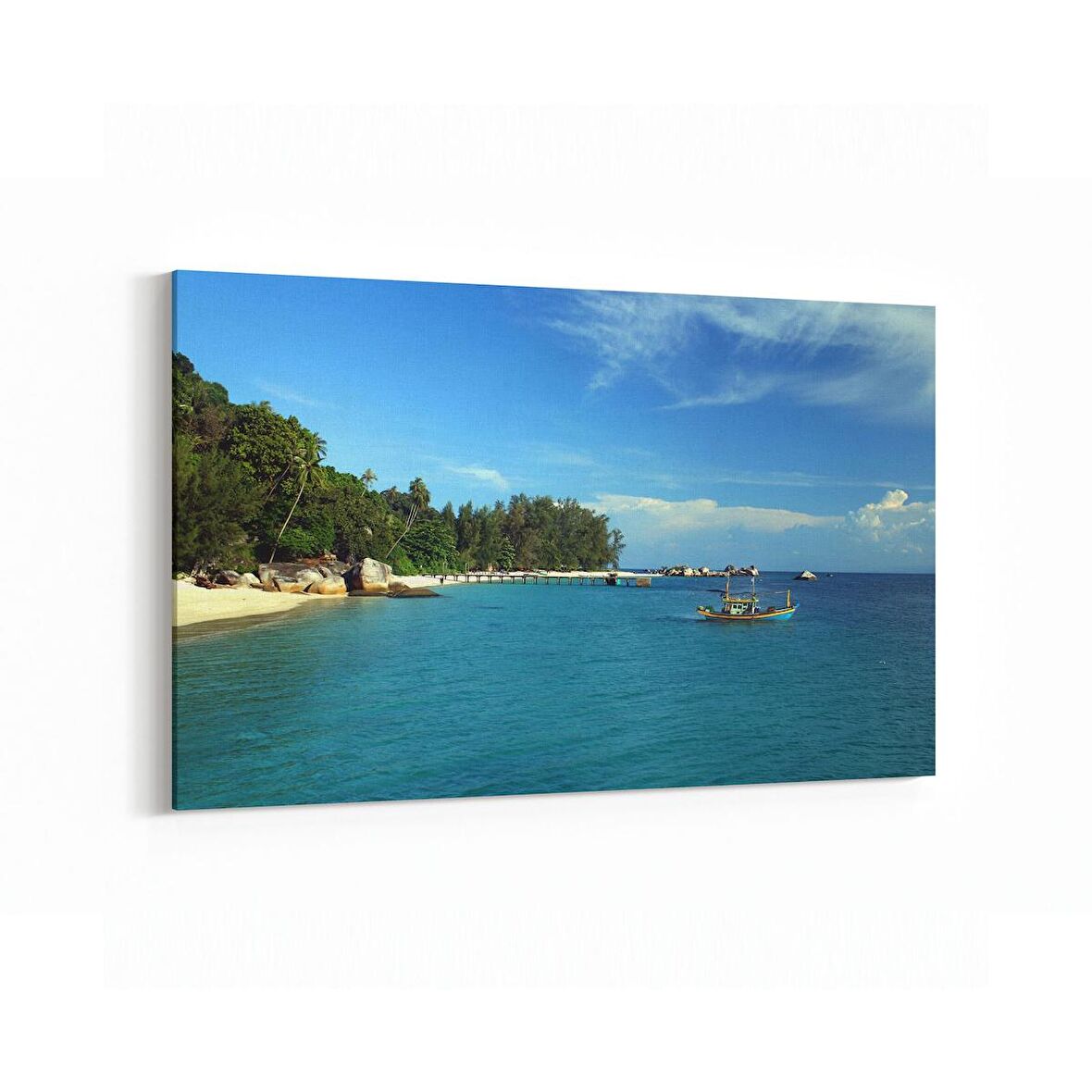 Olla 16511Y Kumsal / Sahil Görseli Yatay Kanvas Tablo (Ölçü: 150X100)