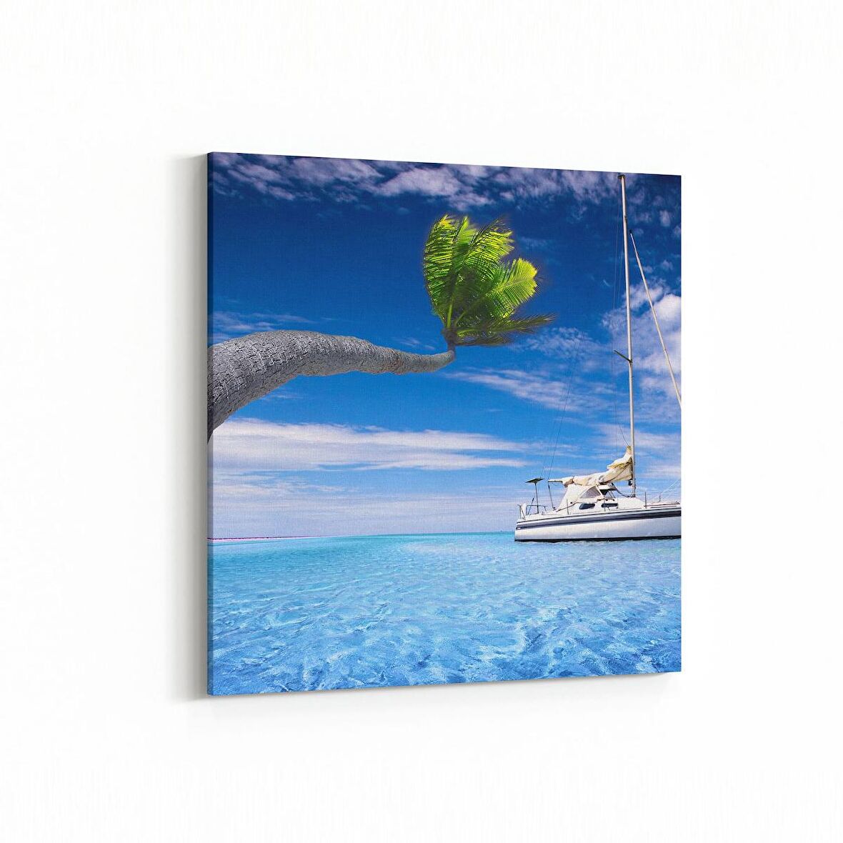 Olla 16591K Kumsal / Sahil Görseli Kare Kanvas Tablo (Ölçü: 30X30)