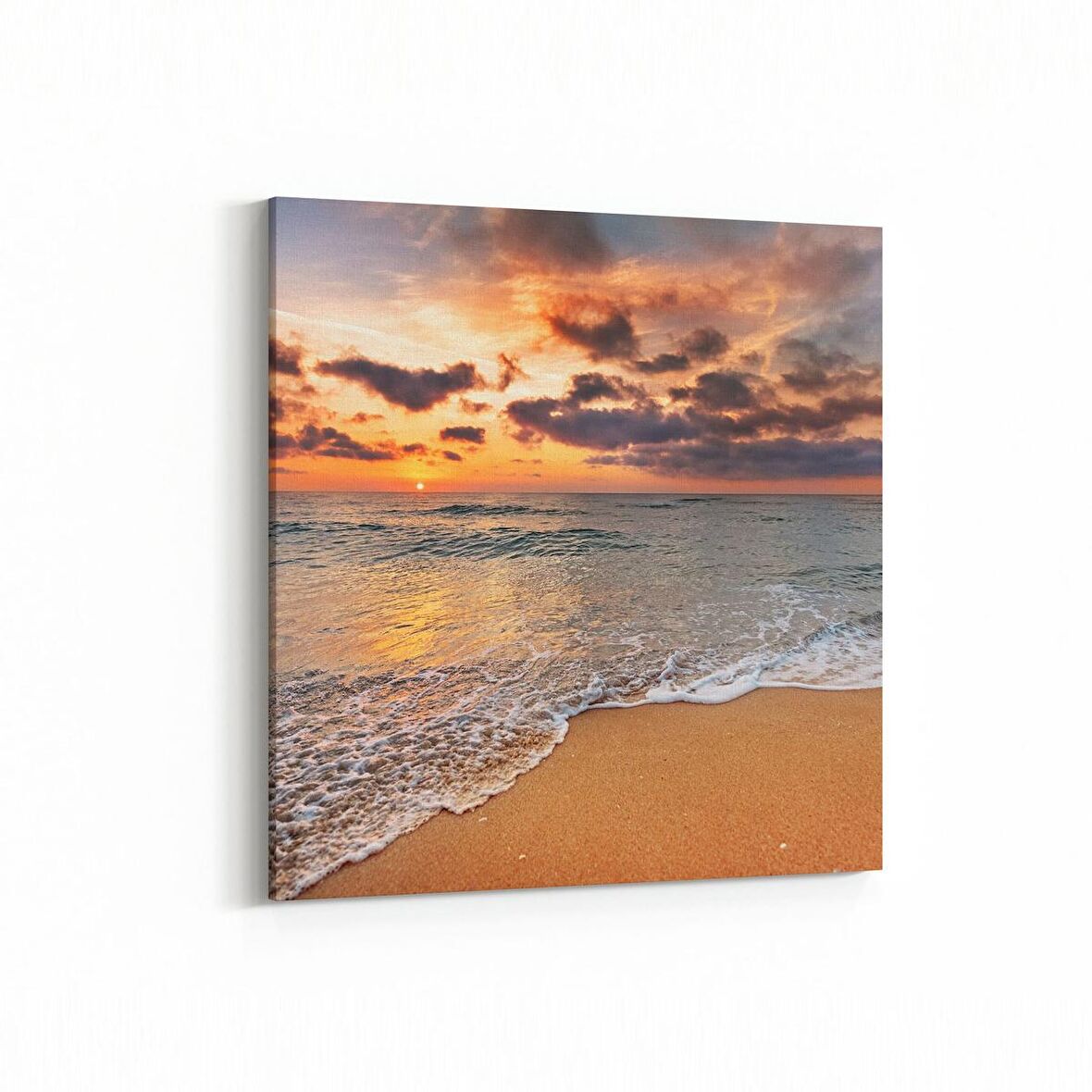Olla 16020K Günbatımı Görseli Kare Kanvas Tablo (Ölçü: 25X25)
