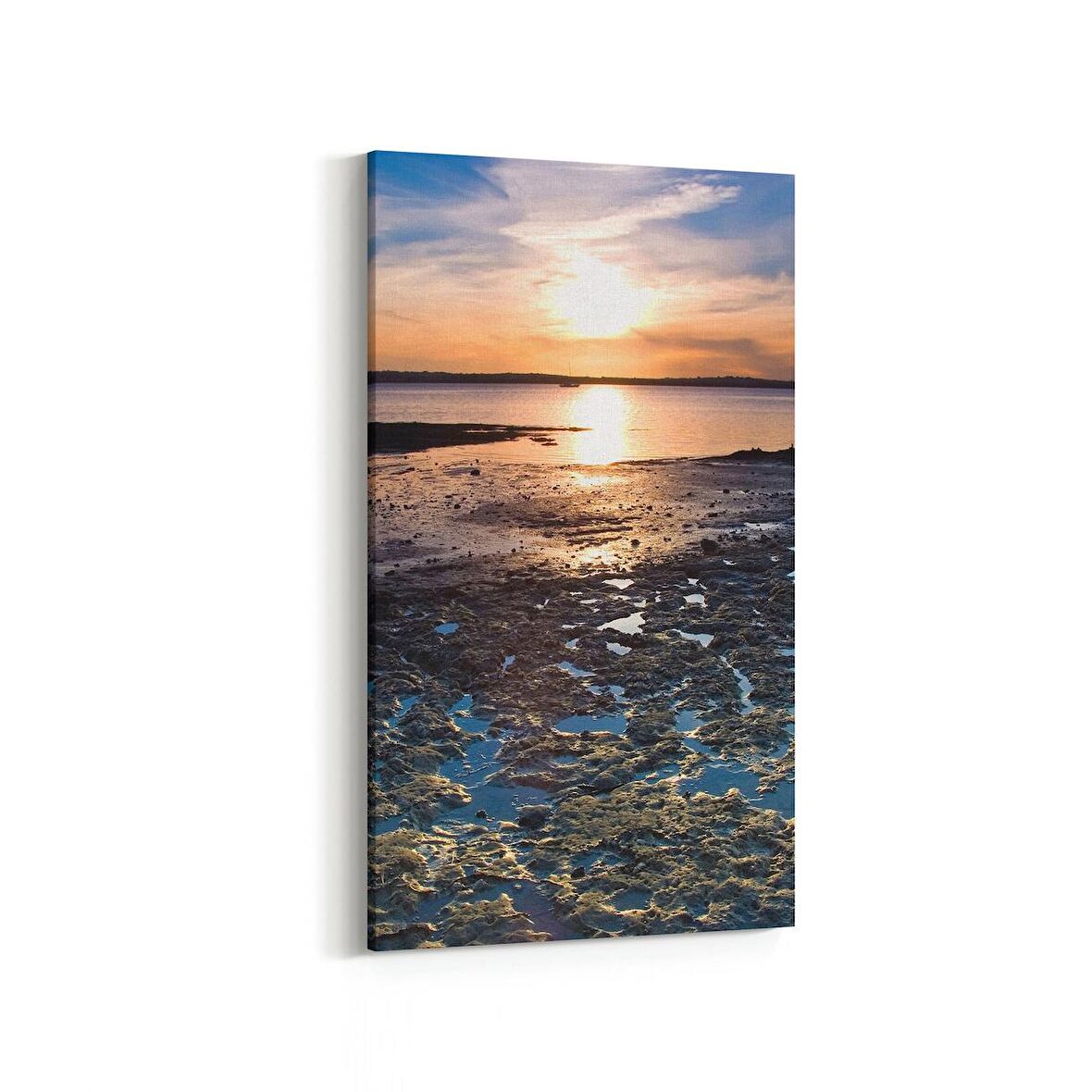 Olla 15975DD Günbatımı Görseli Dikey Dar Kanvas Tablo (Ölçü: 30X60)