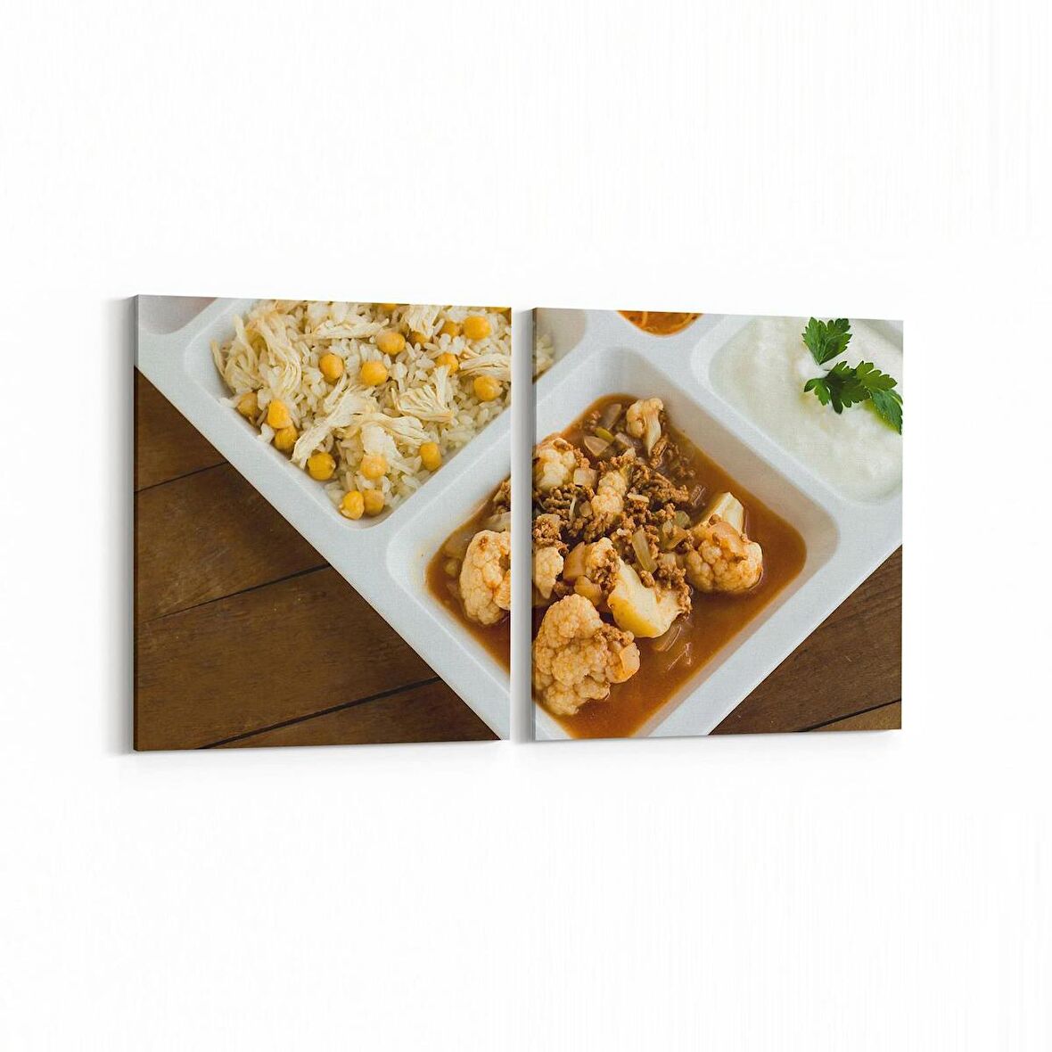 Olla 14985K2Y Gıda Görseli Kare 2'li Yatay Kanvas Tablo (Ölçü: 145X70)