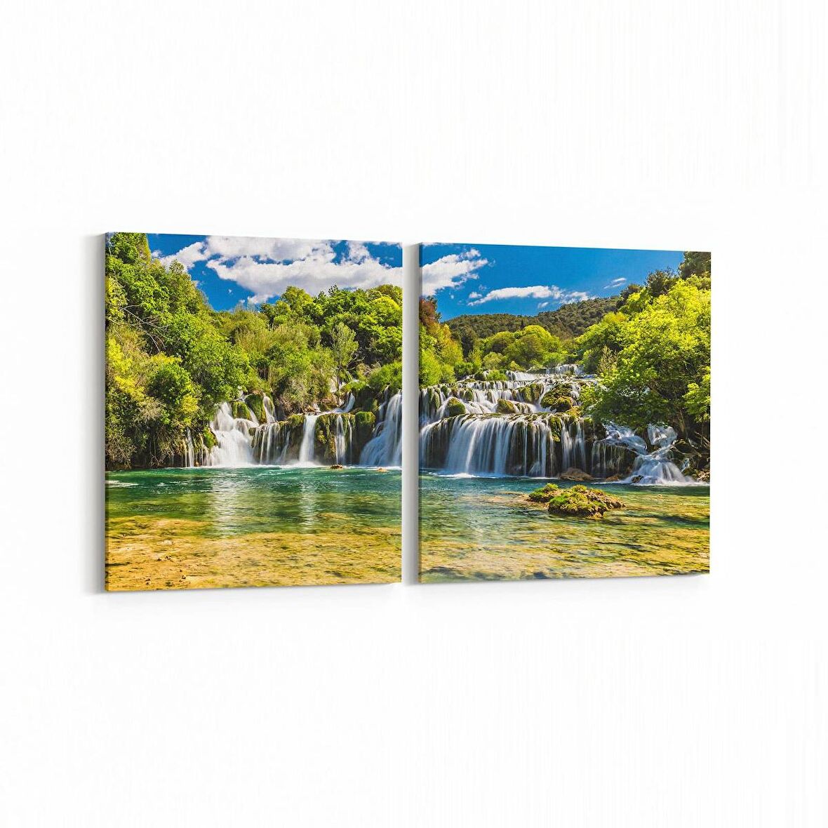 Olla 13995K2Y Doğa / Manzara Görseli Kare 2'li Yatay Kanvas Tablo (Ölçü: 65X30)