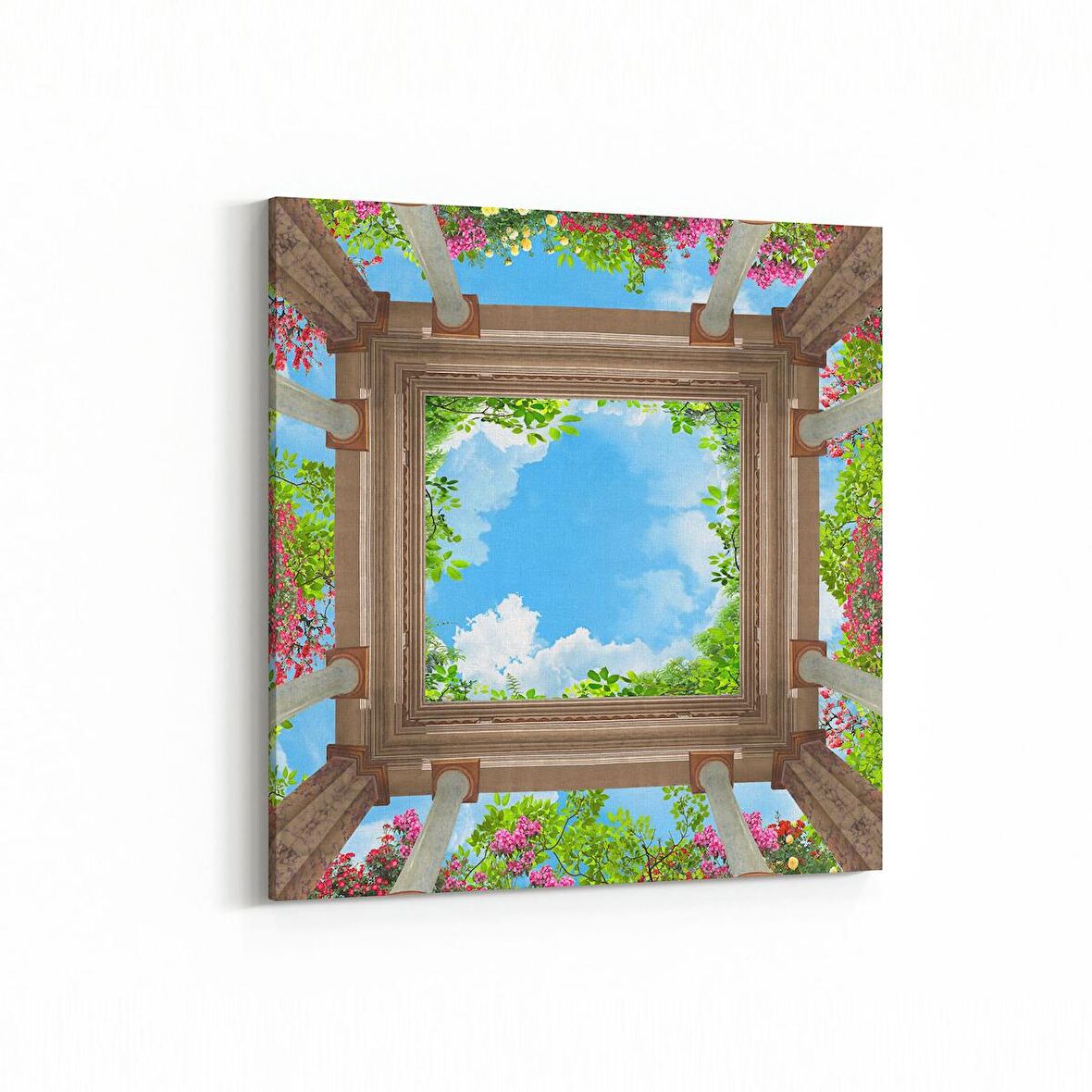 Olla 10487K Ağaç Görseli Kare Kanvas Tablo (Ölçü: 60X60)