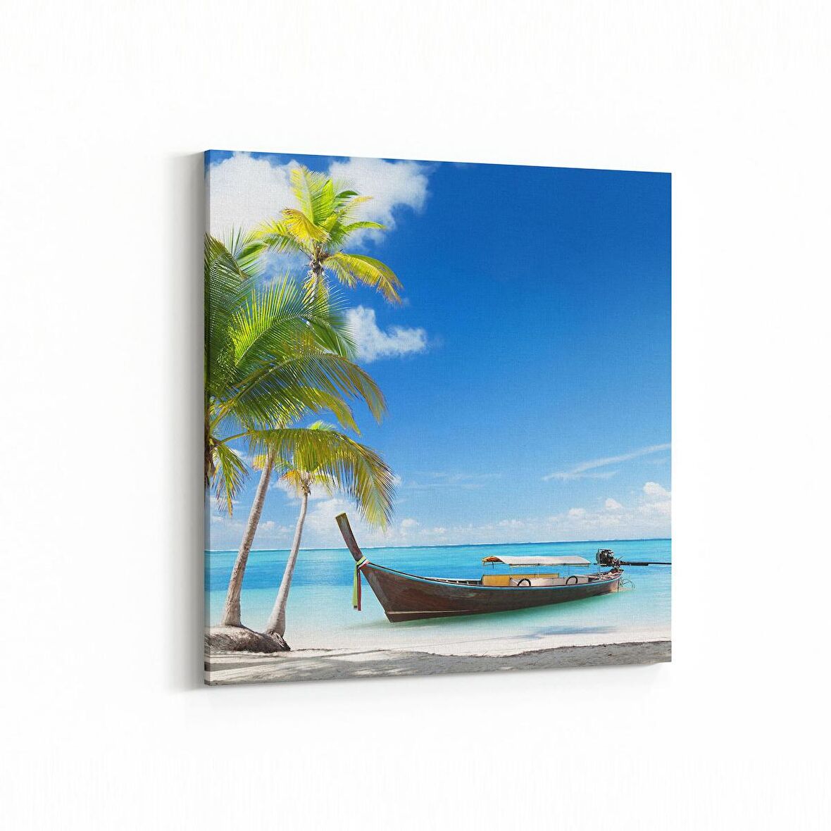 Olla 16340K Kumsal / Sahil Görseli Kare Kanvas Tablo (Ölçü: 30X30)