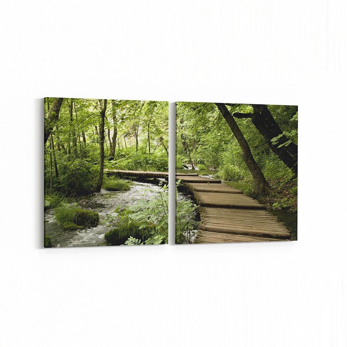 Olla 14231K2Y Doğa / Manzara Görseli Kare 2'li Yatay Kanvas Tablo (Ölçü: 145X70)
