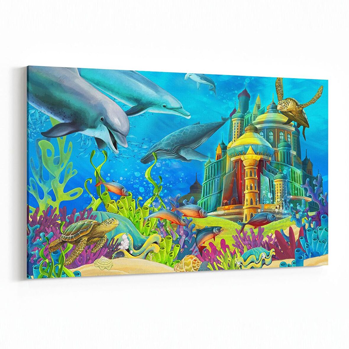 Olla 12084Y Akvaryum / Balık Görseli Yatay Kanvas Tablo (Ölçü: 150X100)