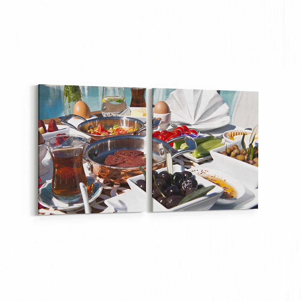 Olla 15173K2Y Gıda Görseli Kare 2'li Yatay Kanvas Tablo (Ölçü: 85X40)