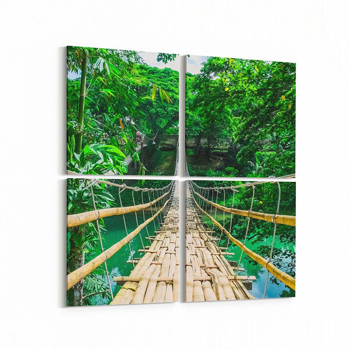 Olla 13905K4 Doğa / Manzara Görseli Kare 4'lü Kanvas Tablo (Ölçü: 145X145)