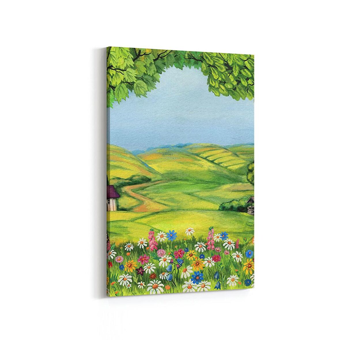 Olla 17773D Yağlı Boya Görseli Dikey Kanvas Tablo (Ölçü: 60X90)