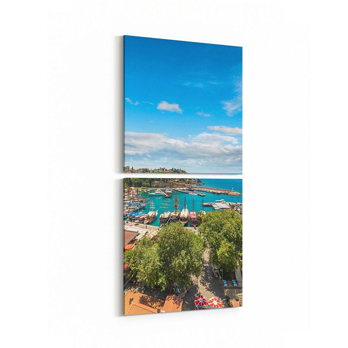 Olla 18133KD Yapı Görseli Kare 2'li Dikey Kanvas Tablo (Ölçü: 30X65)