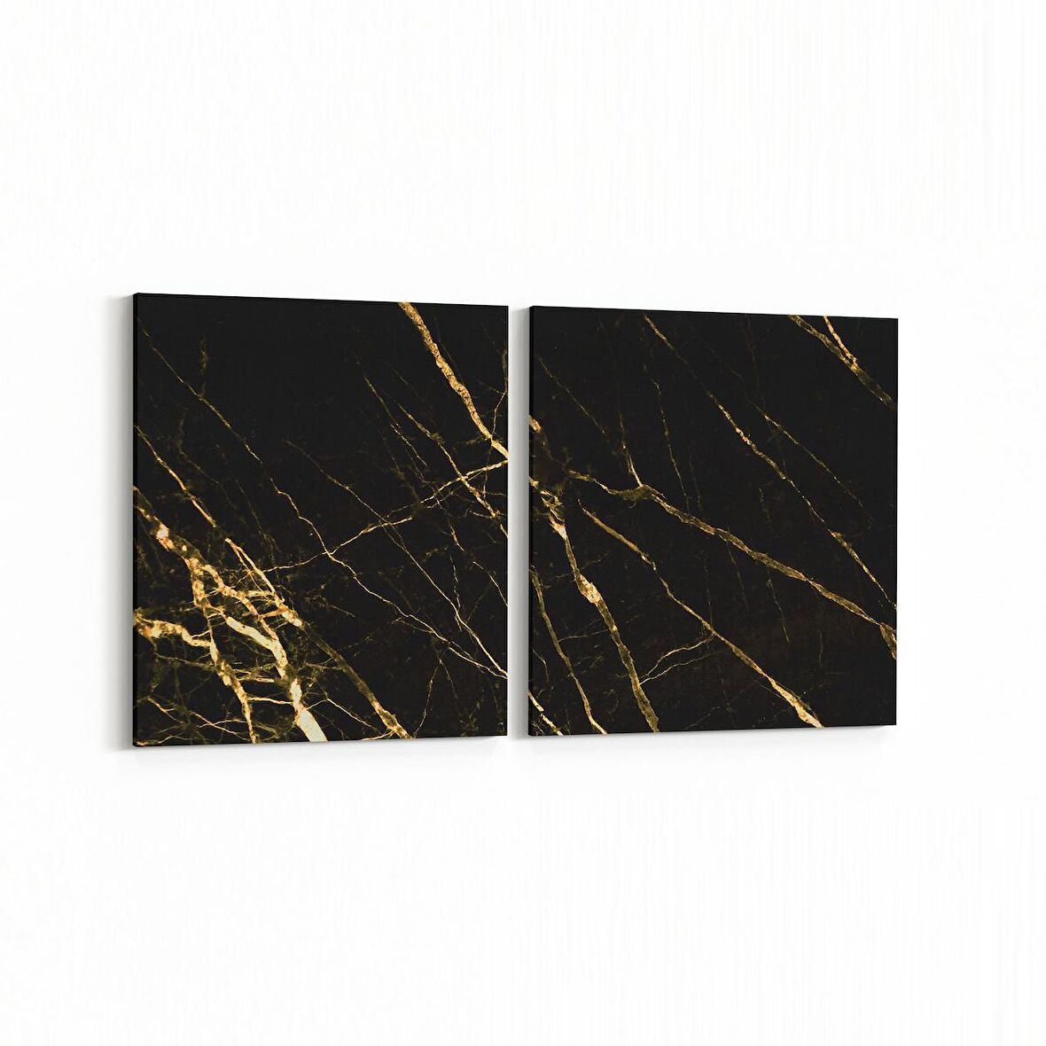 Olla 16726K2Y Mermer Desen Görsel Kare 2'li Yatay Kanvas Tablo (Ölçü: 65X30)