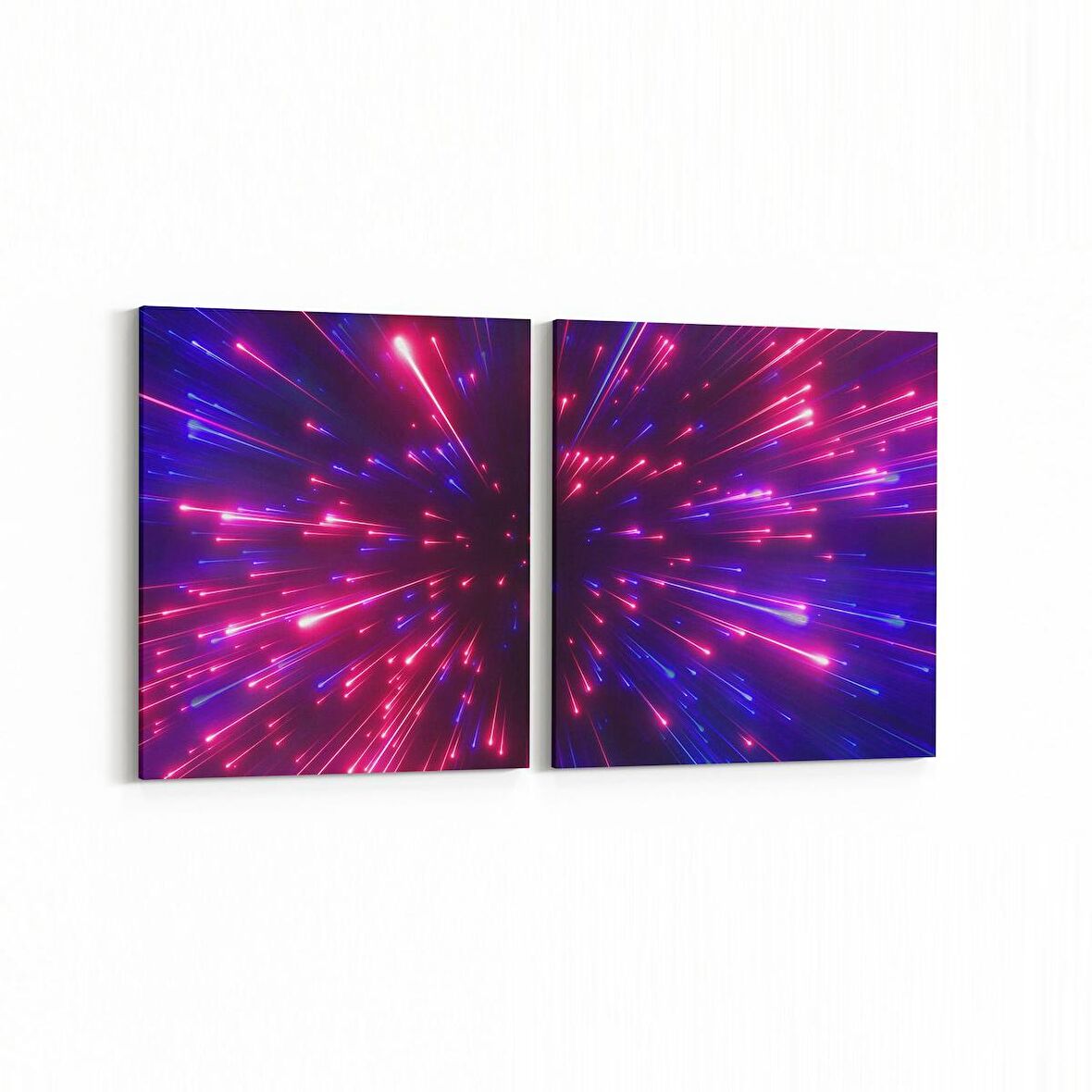 Olla 10291K2Y Abstract Görsel Kare 2'li Yatay Kanvas Tablo (Ölçü: 85X40)