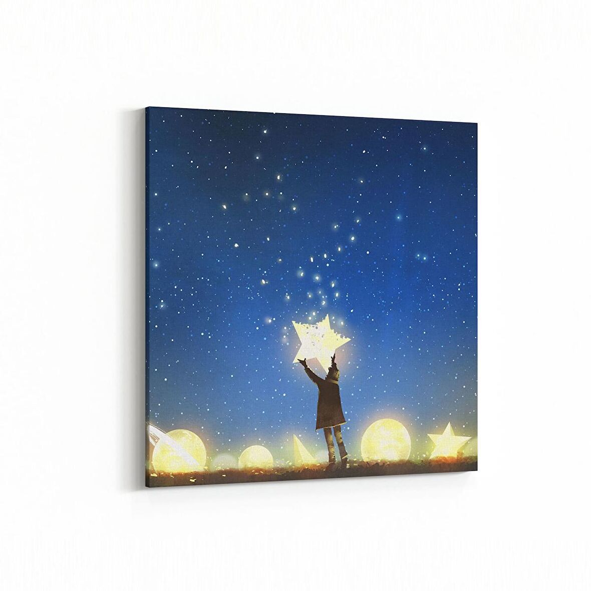 Olla 17591K Uzay Görseli Kare Kanvas Tablo (Ölçü: 25X25)