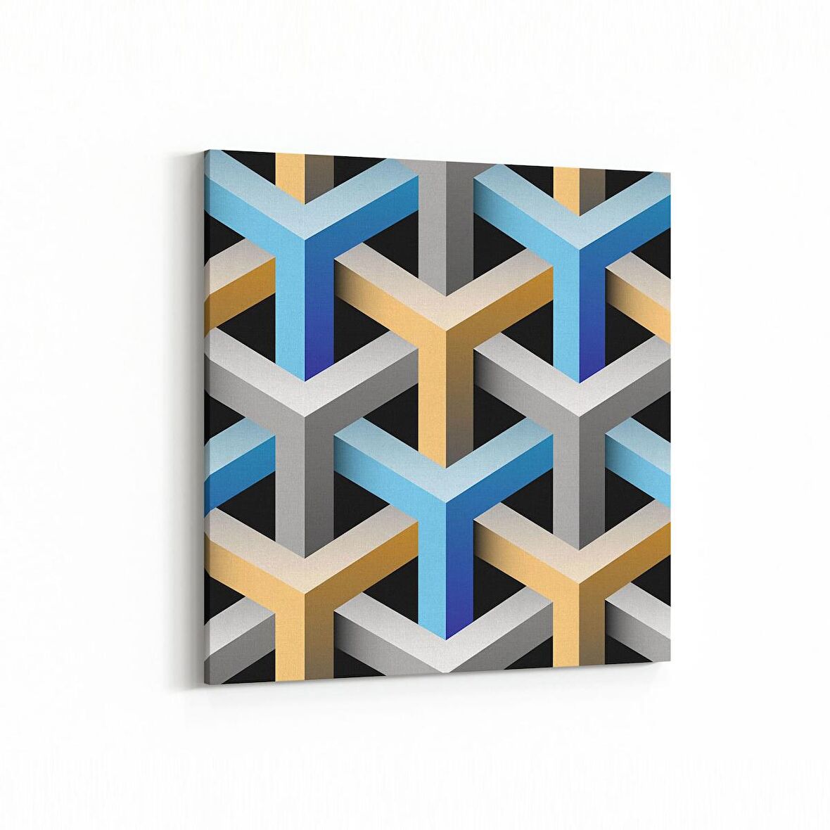 Olla 14910K Geometrik Desen Görseli Kare Kanvas Tablo (Ölçü: 25X25)