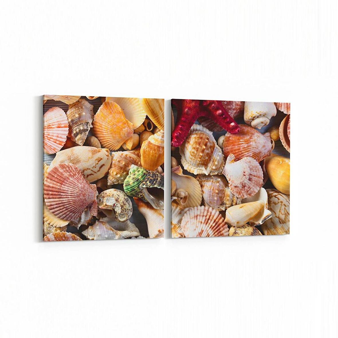 Olla 12937K2Y Deniz / Okyanus Görseli Kare 2'li Yatay Kanvas Tablo (Ölçü: 125X60)