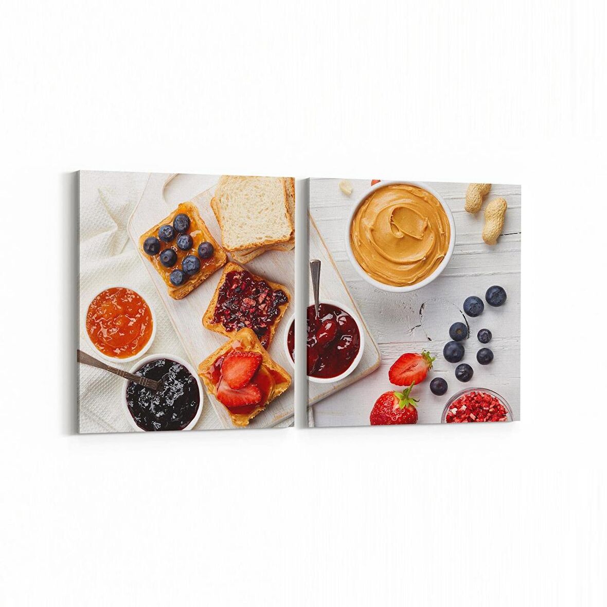 Olla 15203K2Y Gıda Görseli Kare 2'li Yatay Kanvas Tablo (Ölçü: 65X30)