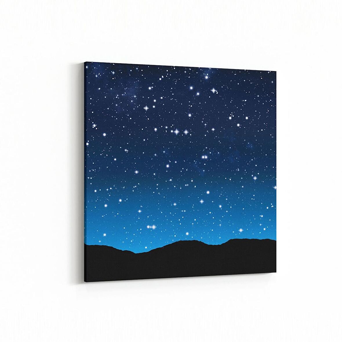 Olla 14667K Gece Gökyüzü Görseli Kare Kanvas Tablo (Ölçü: 60X60)