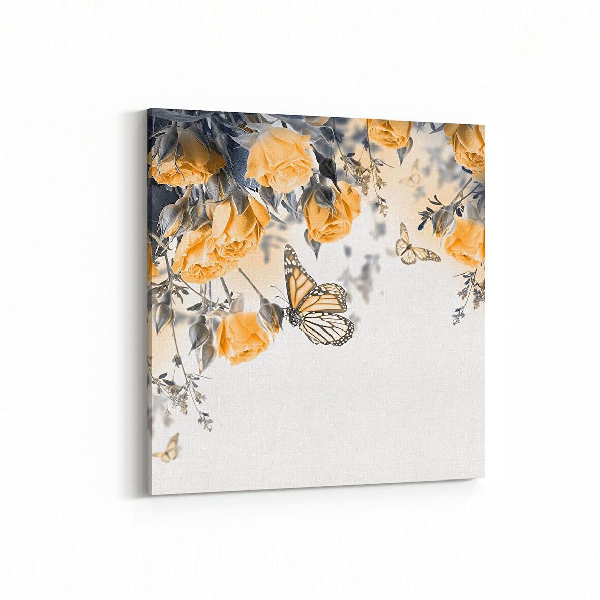 Olla 11708K Orkide Çiçek Görseli Kare Kanvas Tablo (Ölçü: 25X25)