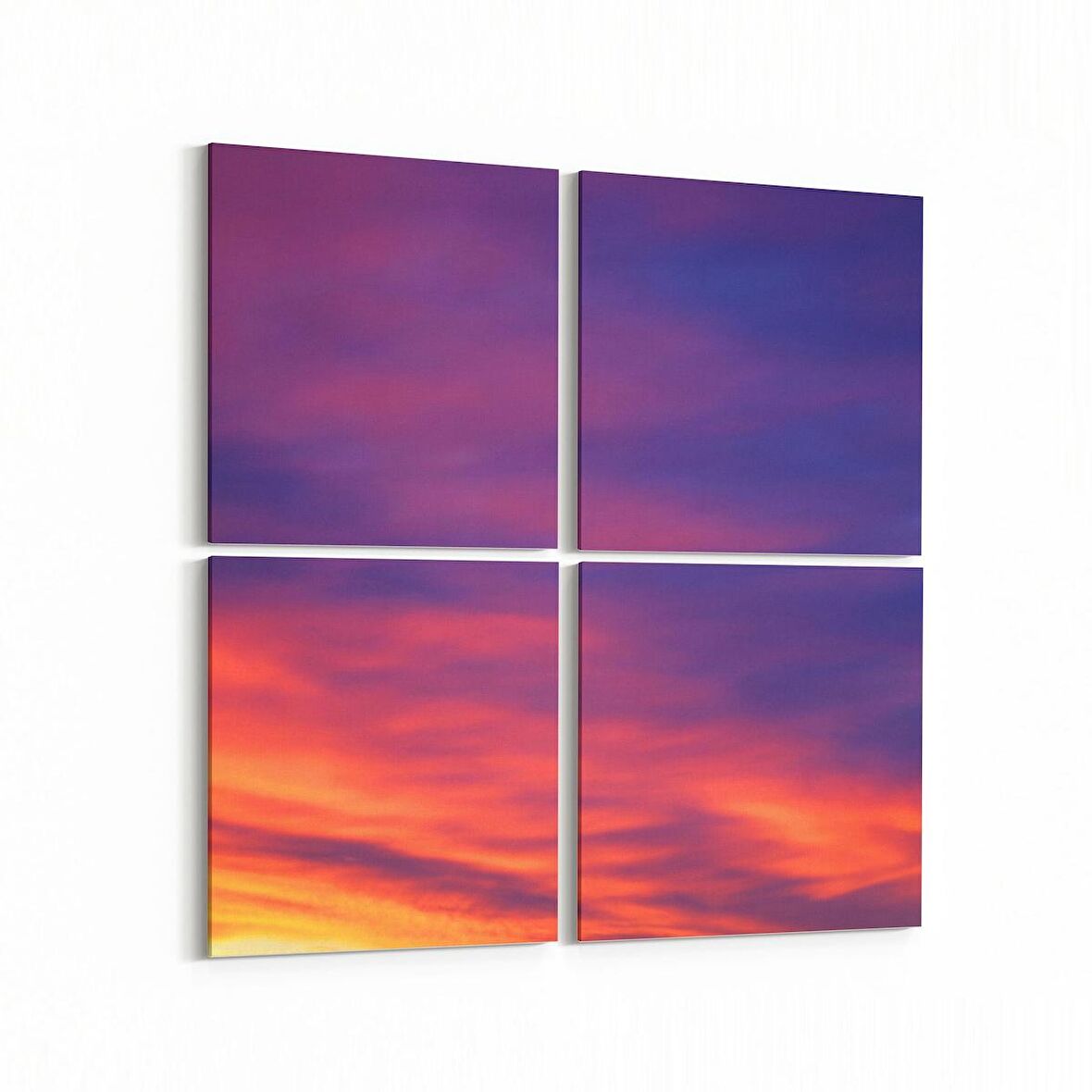 Olla 15900K4 Günbatımı Görseli Kare 4'lü Kanvas Tablo (Ölçü: 65X65)