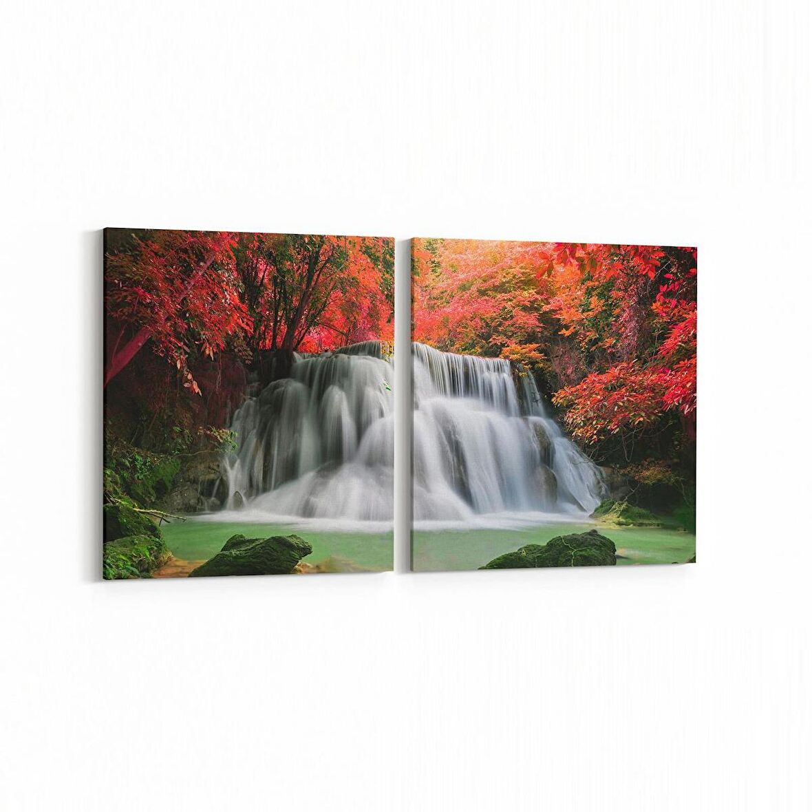 Olla 13635K2Y Doğa / Manzara Görseli Kare 2'li Yatay Kanvas Tablo (Ölçü: 145X70)