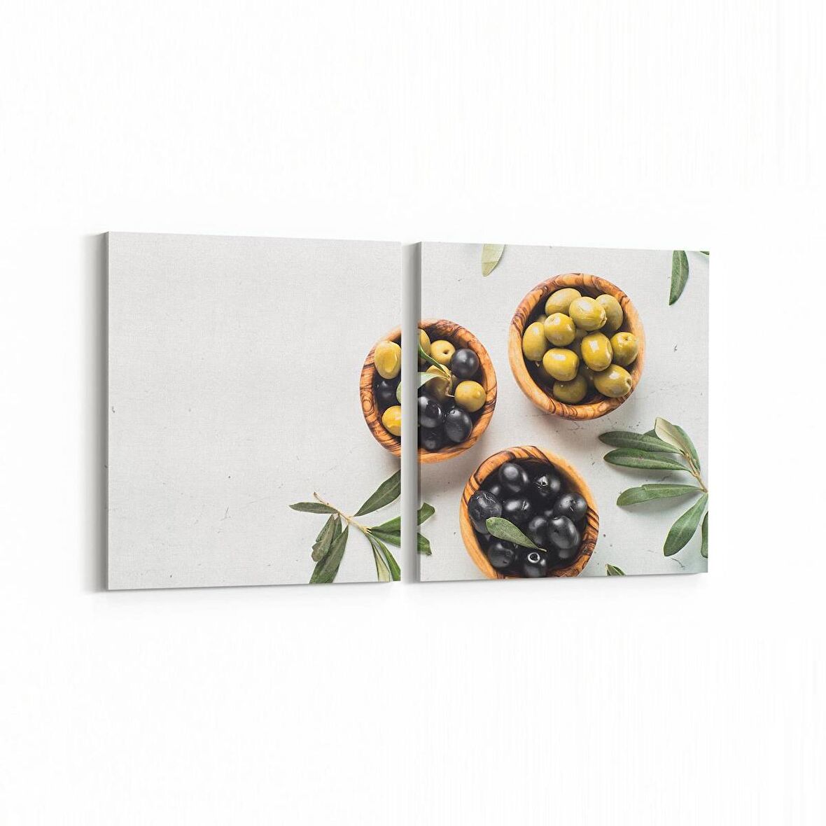 Olla 15266K2Y Gıda Görseli Kare 2'li Yatay Kanvas Tablo (Ölçü: 85X40)
