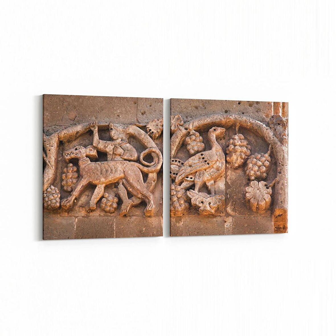 Olla 16283K2Y Heykel / Sanat Görseli Kare 2'li Yatay Kanvas Tablo (Ölçü: 65X30)