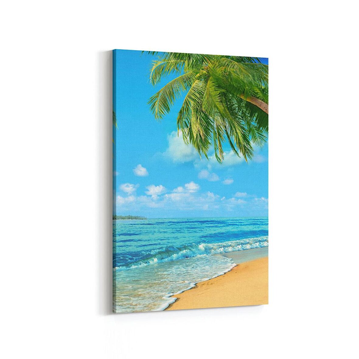 Olla 16502D Kumsal / Sahil Görseli Dikey Kanvas Tablo (Ölçü: 60X90)