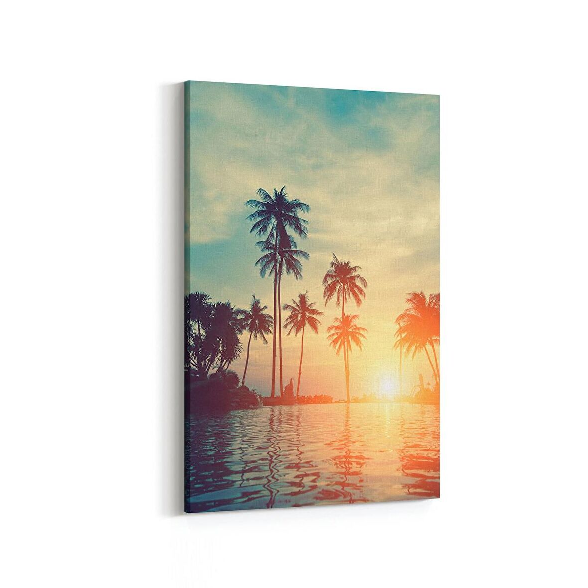 Olla 16056D Günbatımı Görseli Dikey Kanvas Tablo (Ölçü: 100X150)
