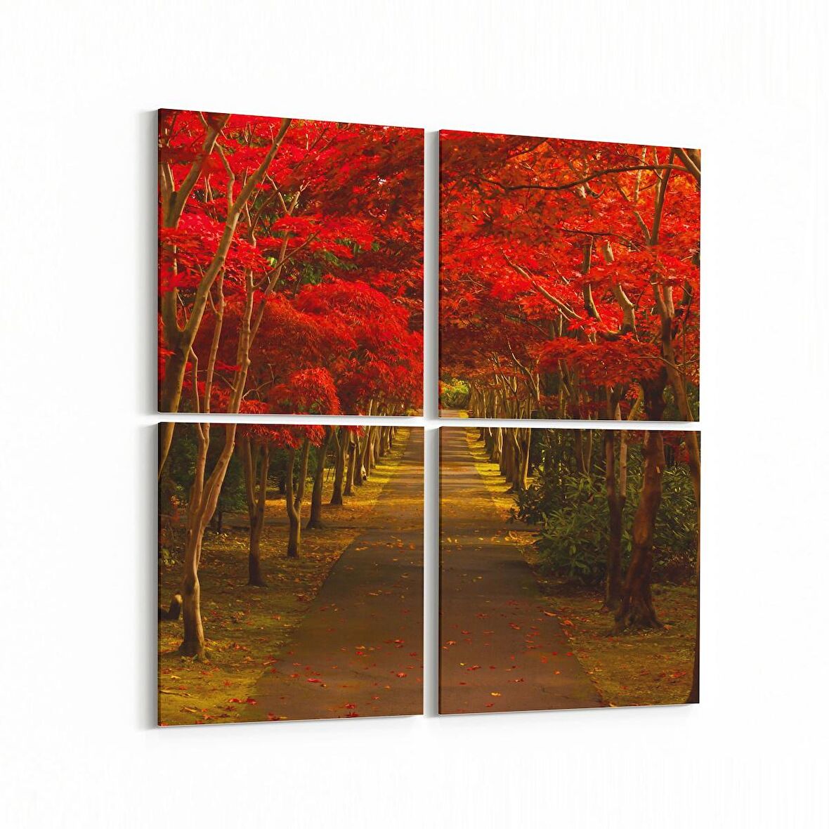 Olla 13956K4 Doğa / Manzara Görseli Kare 4'lü Kanvas Tablo (Ölçü: 145X145)