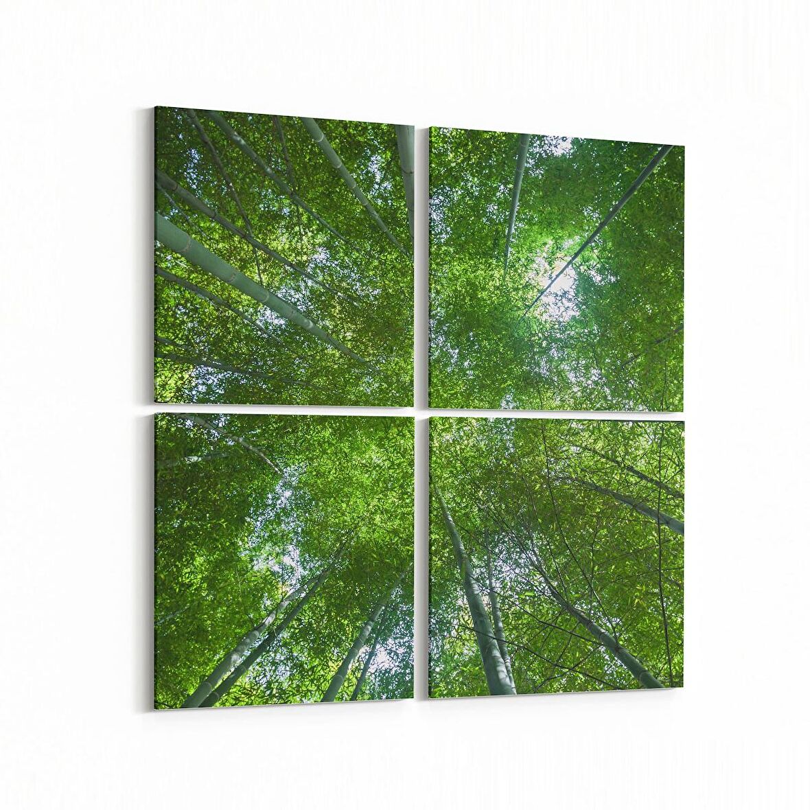 Olla 10518K4 Ağaç Görseli Kare 4'lü Kanvas Tablo (Ölçü: 145X145)