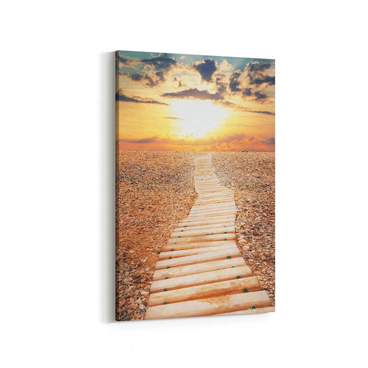 Olla 16089D Günbatımı Görseli Dikey Kanvas Tablo (Ölçü: 60X90)