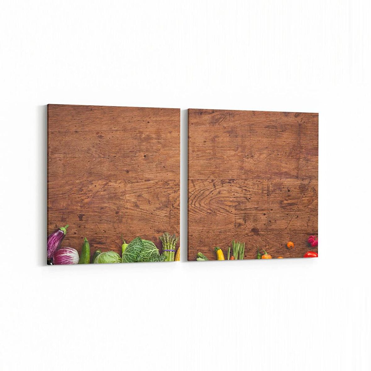 Olla 15125K2Y Gıda Görseli Kare 2'li Yatay Kanvas Tablo (Ölçü: 145X70)