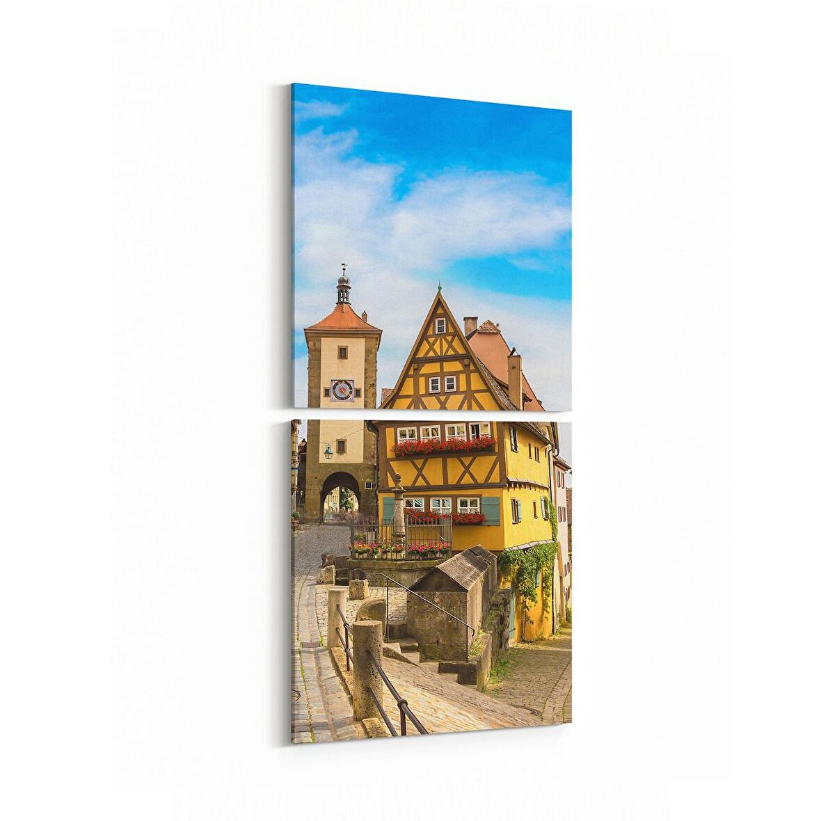 Olla 18729KD Yapı Görseli Kare 2'li Dikey Kanvas Tablo (Ölçü: 30X65)