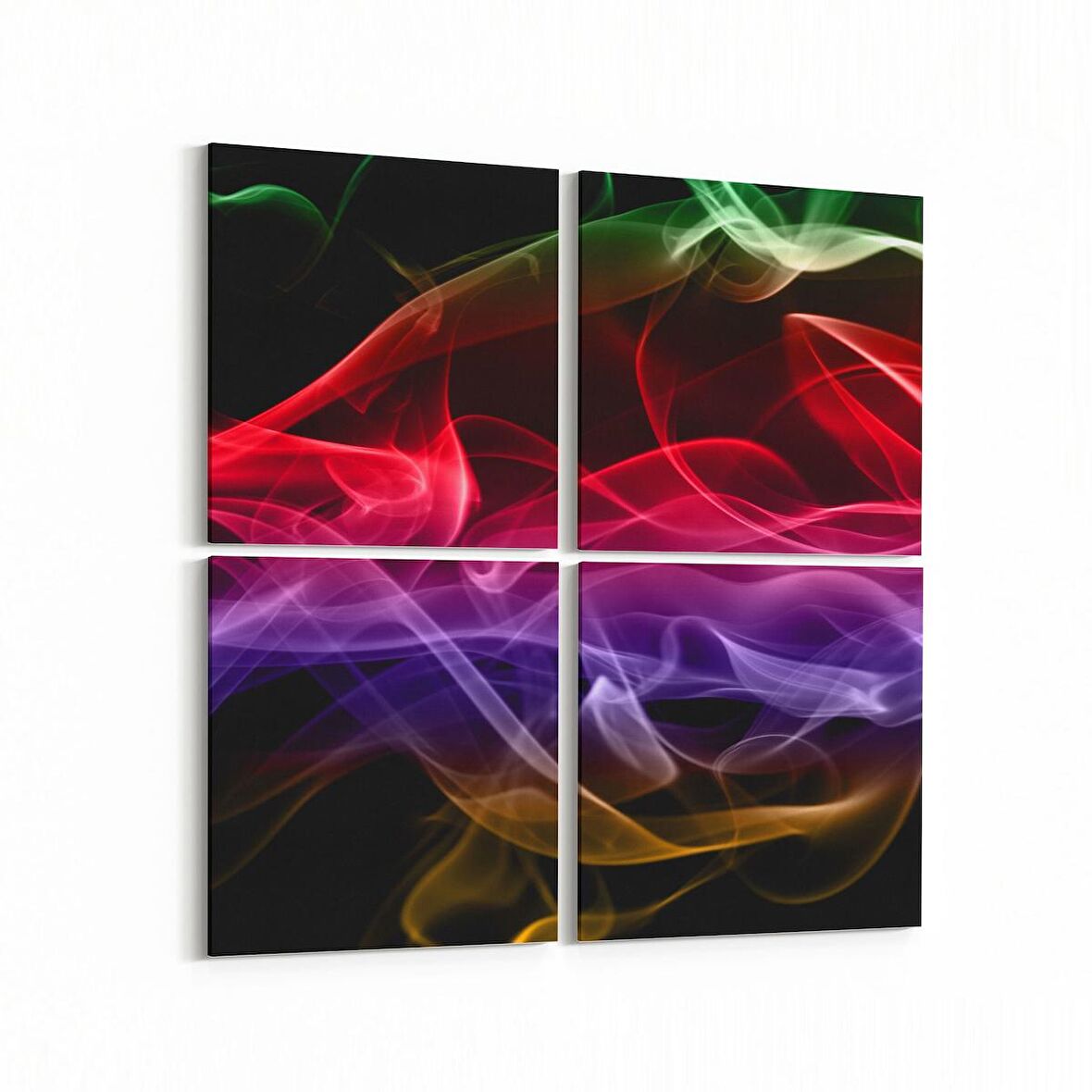 Olla 10399K4 Abstract Görsel Kare 4'lü Kanvas Tablo (Ölçü: 65X65)